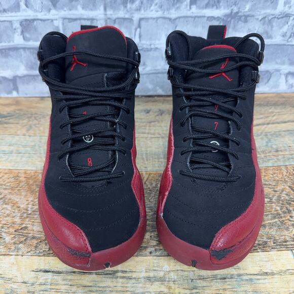 Nike Air Jordan 12 XII Retro Flu Game Black Red GS 153265-065 Youth Size 5Y Rare - Picture 5 of 11